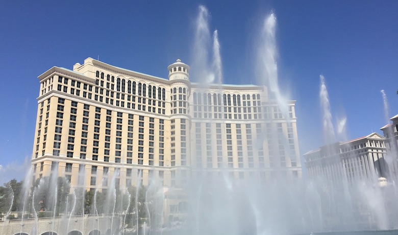 Exterior of the Bellagio Hotel and Casino on the Las Vegas Strip