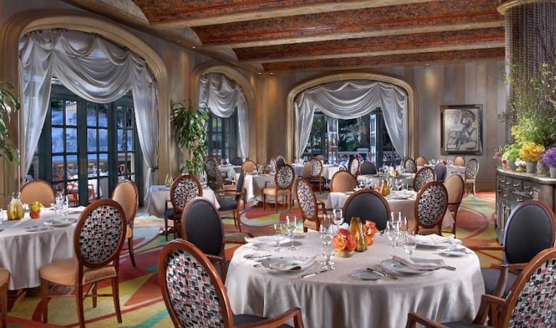 A screenshot of the dining area at Picasso restaurant in the Bellagio Hotel and Casino Las Vegas