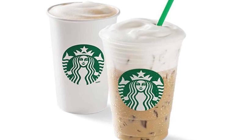 A screenshot of two Starbucks drinks from Starbucks at the Bellagio Hotel and Casino Las Vegas.