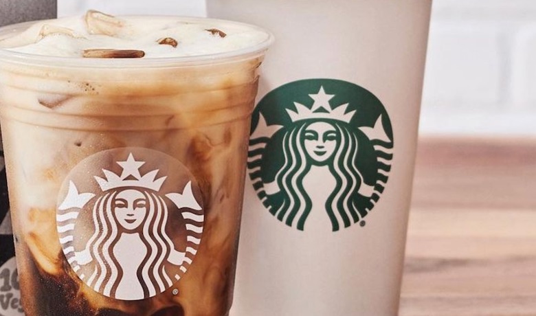 A screenshot of coffee beverages from Starbucks. Starbucks has two locations in Caesars Palace Hotel and Casino Las Vegas.