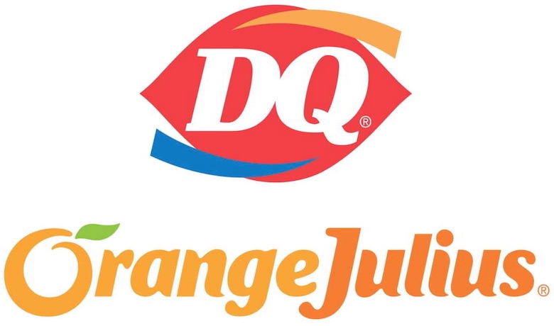 A screenshot of Dairy Queen's and Orange Julius' logos.