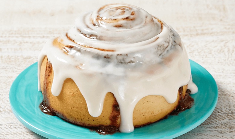 A screenshot of a cinnamon roll from Cinnabon. A restaurant in the Excalibur Hotel and Casino Las Vegas.