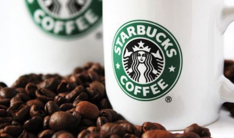 A screenshot of coffee beans and Starbucks Coffee Mugs. A coffee shop located in the Excalibur Hotel and Casino Las Vegas.