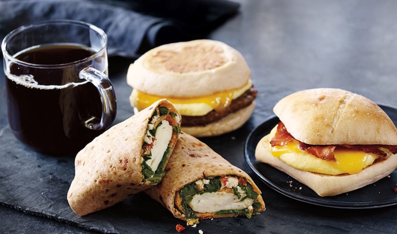 A screenshot of various breakfast items and a cup of coffee from Starbucks in Harrah's Las Vegas Hotel and Casino.