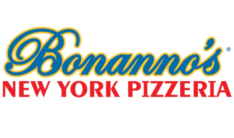 A screenshot of Bonanno's New York Pizzeria company logo. A restaurant in the Luxor Hotel and Casino Las Vegas.