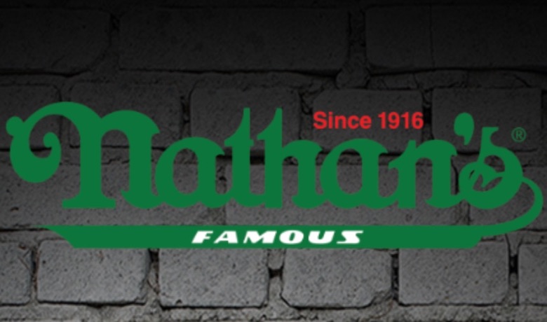 A screenshot of Nathan's Famous Hot Dogs company logo. A restaurant in the Luxor Hotel and Casino Las Vegas.