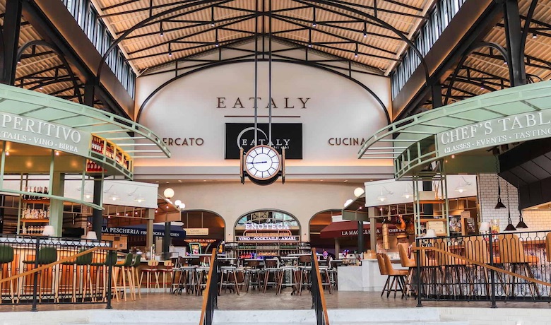A screenshot of the Eataly dining area in Park MGM Hotel and Casino Las Vegas.