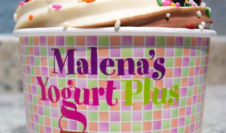 A screenshot of a cup of Yogurt from Malena's Yogurt Plus. A dessert spot in the Treasure Island Hotel and Casino Las Vegas.