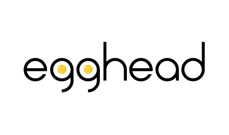 A screenshot of the Egghead logo. A restaurant in the food court at the Aria Hotel and Casino Las Vegas.