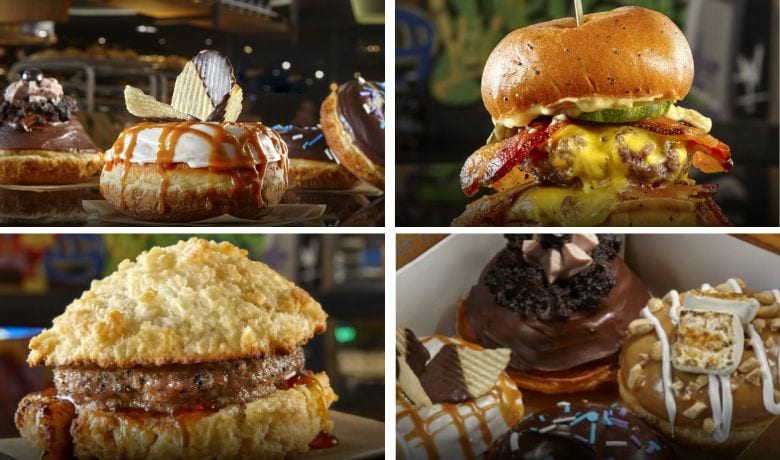 A screenshot of menu highlights from District: Donuts. Sliders. Brew in the Cosmopolitan Hotel and Casino Las Vegas.