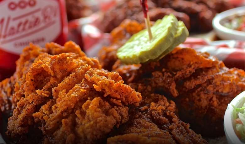 A screenshot of fried chicken from Hattie B's Hot Chicken in the Cosmopolitan Hotel and Casino Las Vegas.