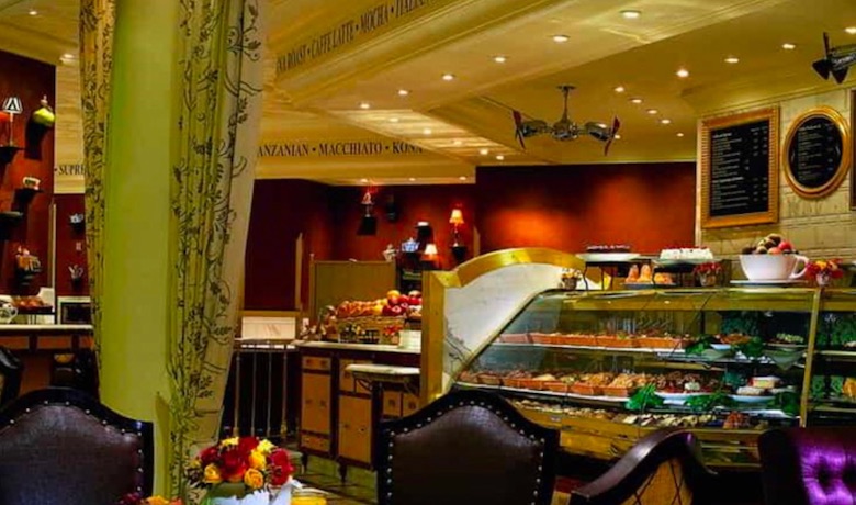 A screenshot of the dining space at The Roasted Bean in the Mirage Hotel and Casino Las Vegas.