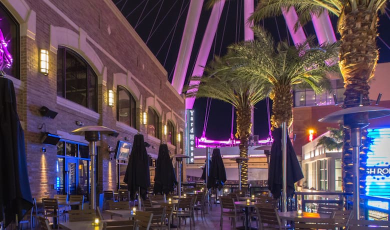 A screenshot of the exterior of Yard House restaurant in The Linq Hotel and Casino Las Vegas.