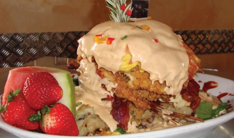 A screenshot of an entree from Hash House a Go Go restaurant in The Linq Hotel and Casino Las Vegas.