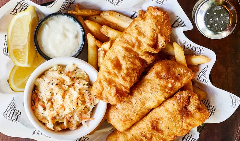 A screenshot of an entree from Tilted Kilt Pub and Eatery in The Linq Hotel and Casino Las Vegas.