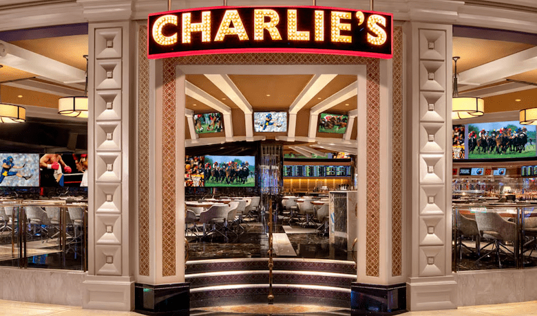 A screenshot of the entrance to Charlie's Sports Bar at the Wynn Hotel and Casino Las Vegas.