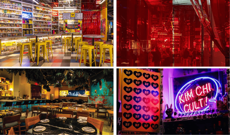 A screenshot of the decor and dining areas from Best Friend Korean Restaurant in Park MGM Hotel and Casino Las Vegas.