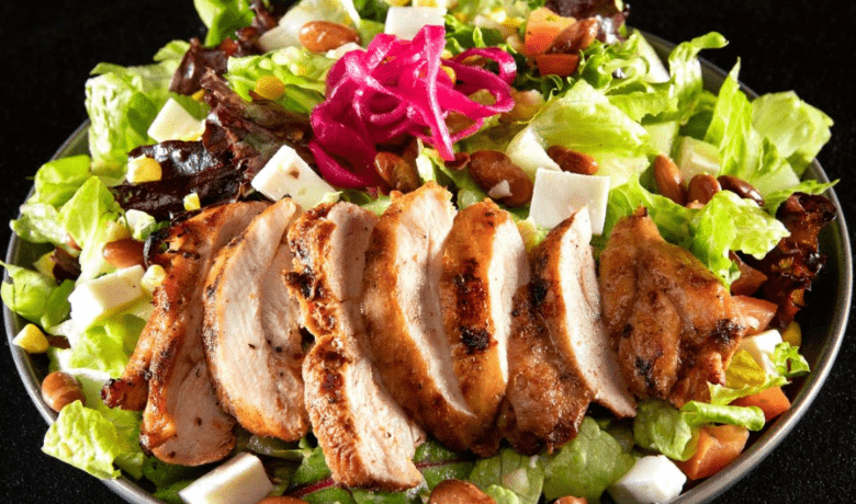 A screenshot of a salad from Diablo's Cantina Mexican Restaurant in the Luxor Hotel and Casino Las Vegas.