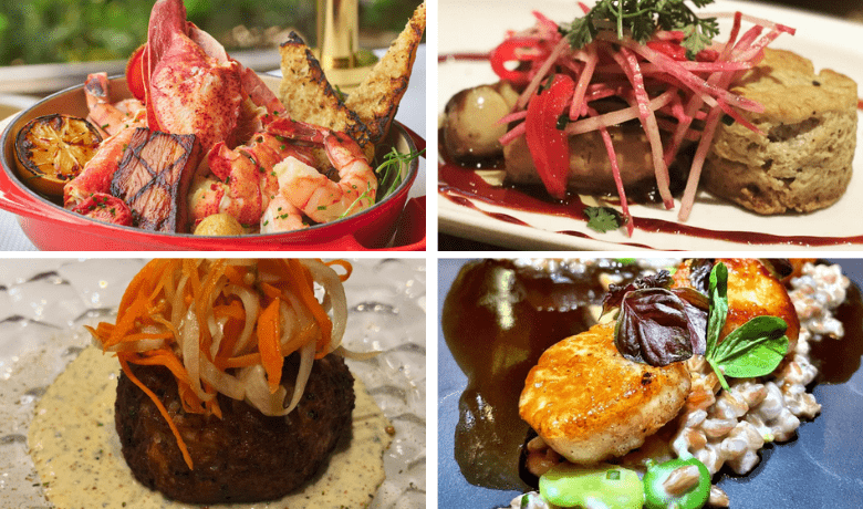 A screenshot of various appetizers from Lakeside Seafood Restaurant in the Wynn Hotel and Casino Las Vegas.