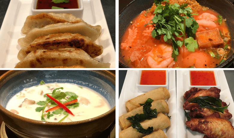 A screenshot of various appetizers from Lemongrass Thai Restaurant in the Aria Hotel and Casino Las Vegas.