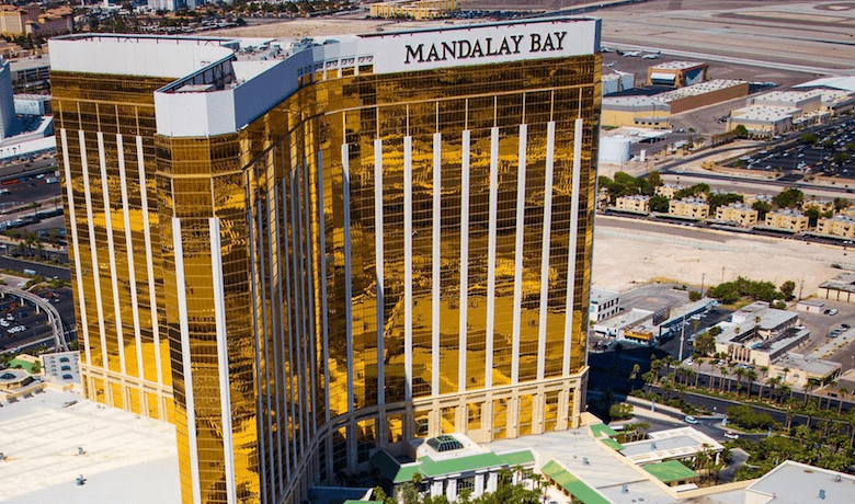 A screenshot of the Mandalay Bay Hotel and Casino in Las Vegas.