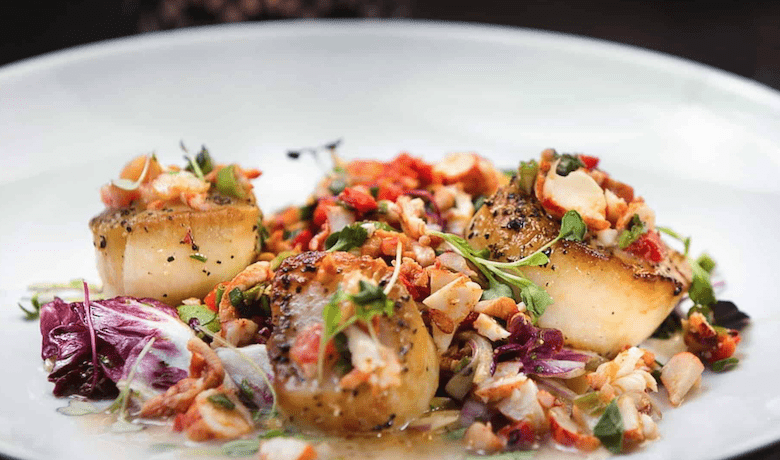 A screenshot of the scallop entree at Foundation Room in the Mandalay Bay Hotel and Casino Las Vegas.