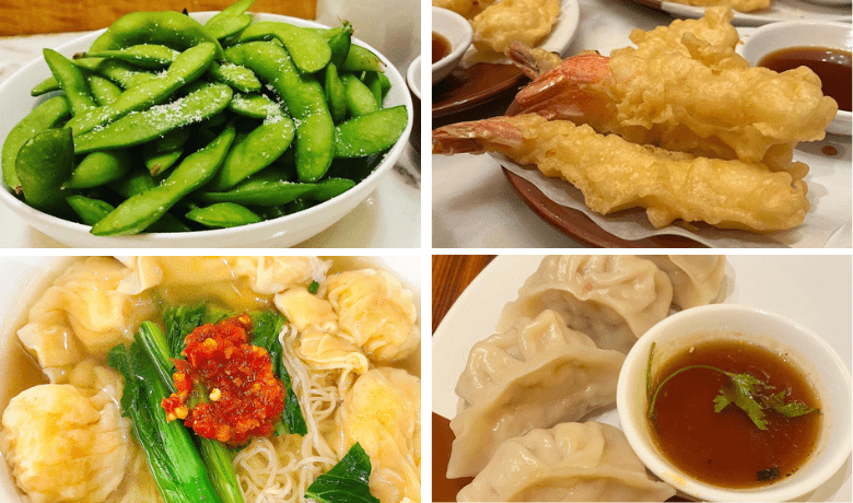 A screenshot of various appetizers from Noodles Asian restaurant in the Bellagio Hotel and Casino Las Vegas.