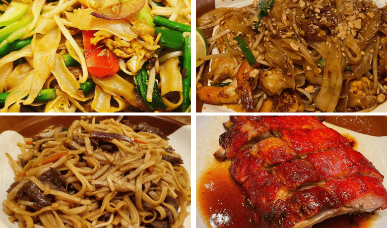 A screenshot of various noodle dishes and the Peking duck from Noodles Asian restaurant in the Bellagio Hotel and Casino Las Vegas.