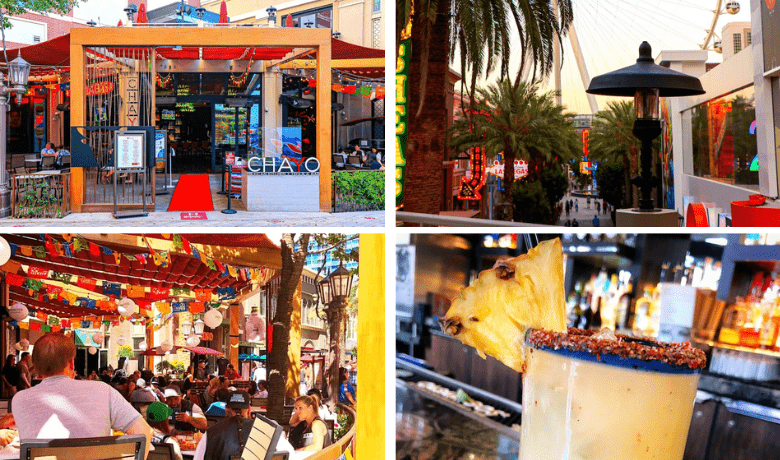 A screenshot of the various dining areas, ambiance, and atmosphere at Chayo Mexican Kitchen in The Linq Hotel and Casino Las Vegas.