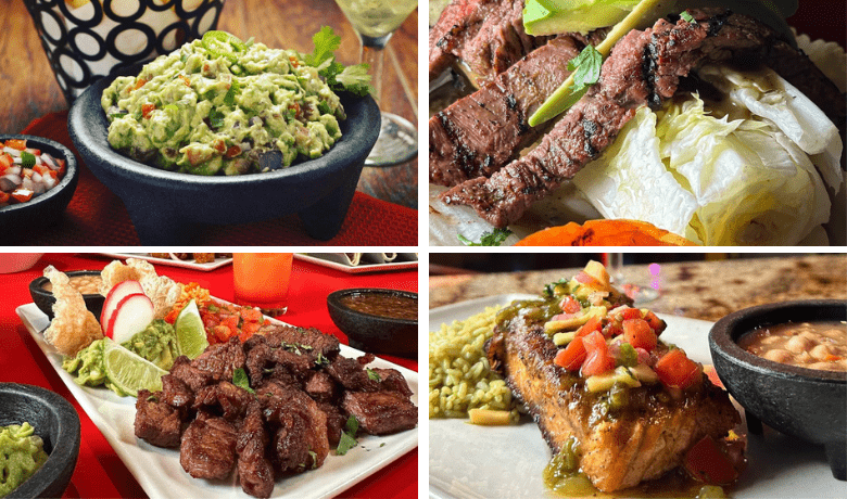 A screenshot of various appetizers and entrees from Gonzalez y Gonzalez Restaurant in the New York New York Hotel and Casino Las Vegas.