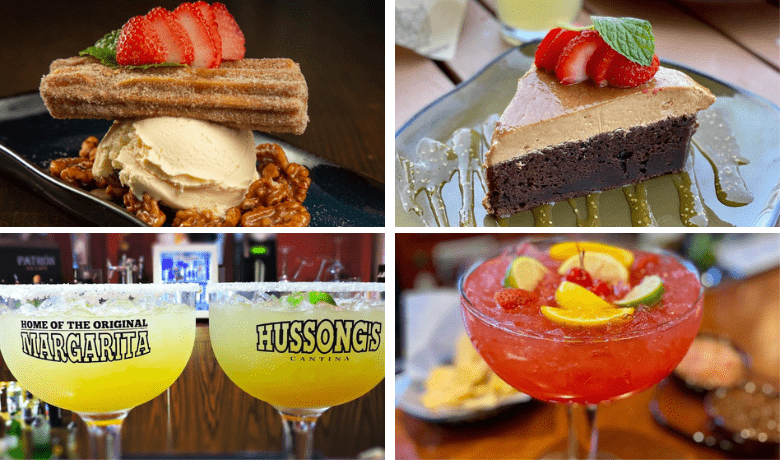 A screenshot of desserts and margaritas from Hussong's Cantina Restaurant in the Mandalay Bay Hotel and Casino Las Vegas.