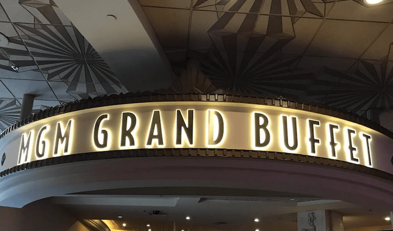 A screenshot of the sign at the entrance to the MGM Grand Buffet in the MGM Grand Hotel and Casino Las Vegas.