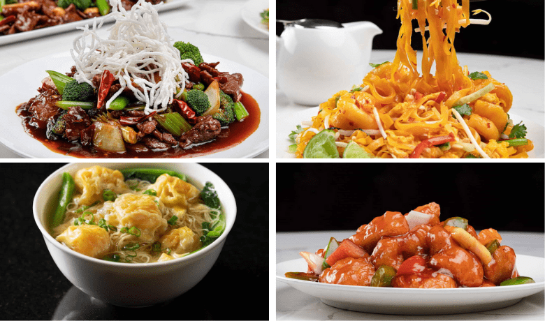 A screenshot of the menu highlights from Grand Wok Noodle Bar restaurant in the MGM Grand Hotel and Casino Las Vegas.