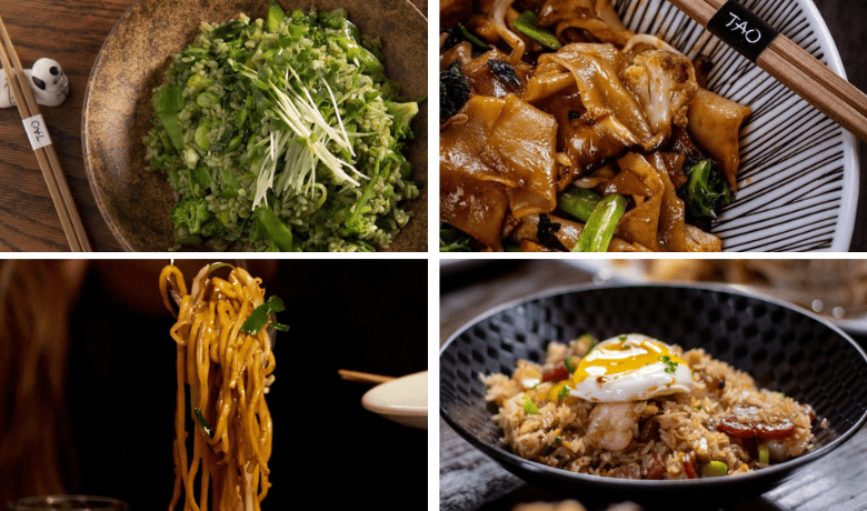 A screenshot of various fried rice and noodles dishes from TAO Asian Bistro in the Venetian Hotel and Casino Las Vegas.