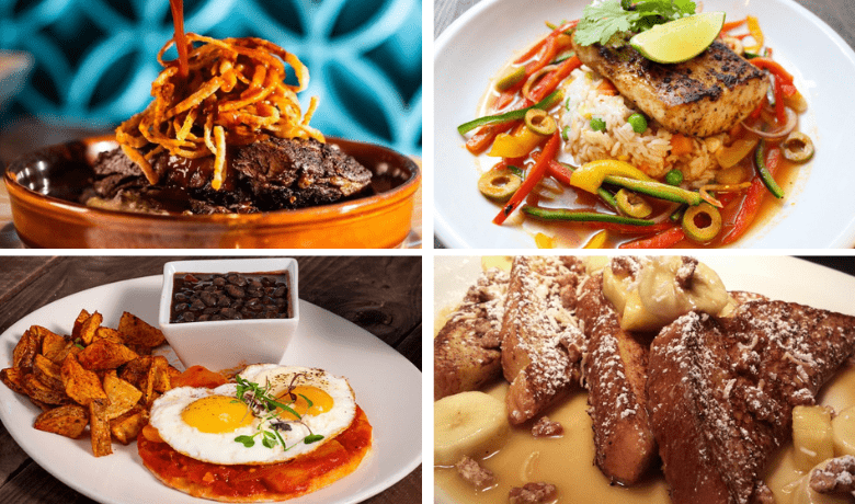 A screenshot of various entrees and brunch items from Canonita Mexican Restaurant in the Venetian Hotel and Casino Las Vegas.