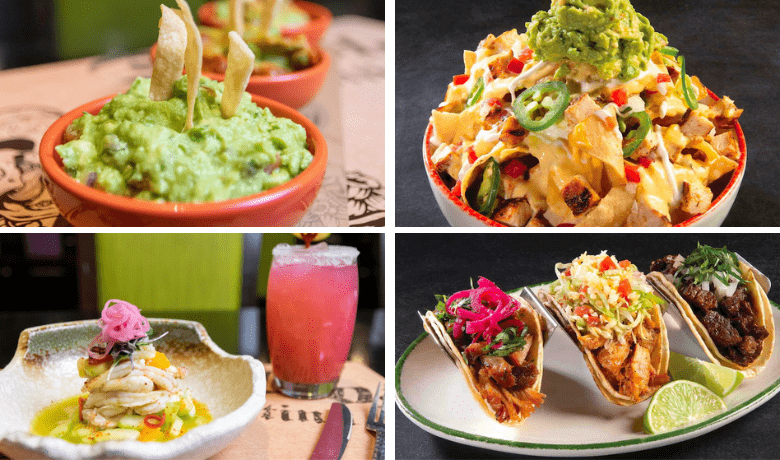 A screenshot of appetizers and tacos from Diablo's Cantina Restaurant in the Mirage Hotel and Casino Las Vegas.