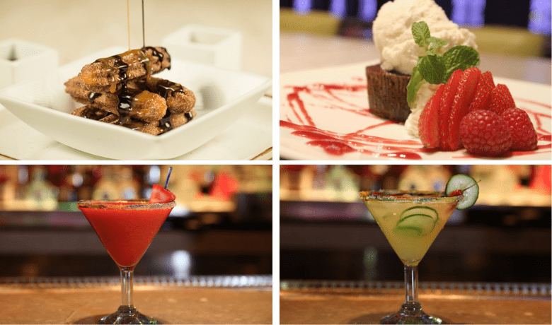 A screenshot of desserts and cocktails from Yolo's Mexican Grill in Planet Hollywood Hotel and Casino Las Vegas.