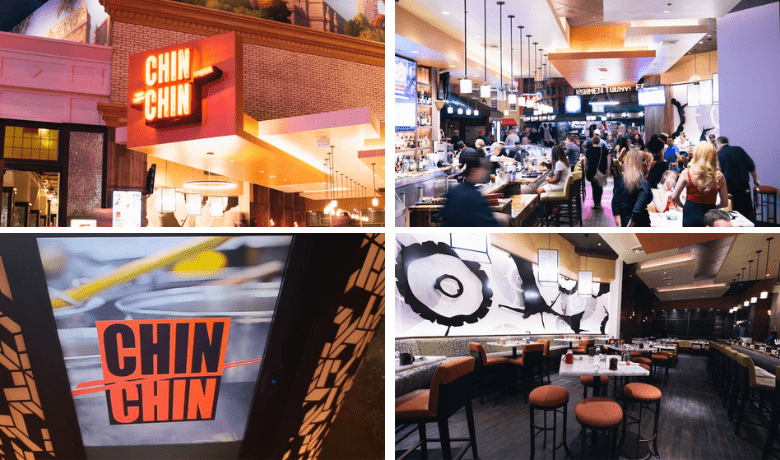 A screenshot of the entrance and atmosphere at Chin Chin Cafe and Sushi Bar in the New York New York Hotel and Casino Las Vegas.