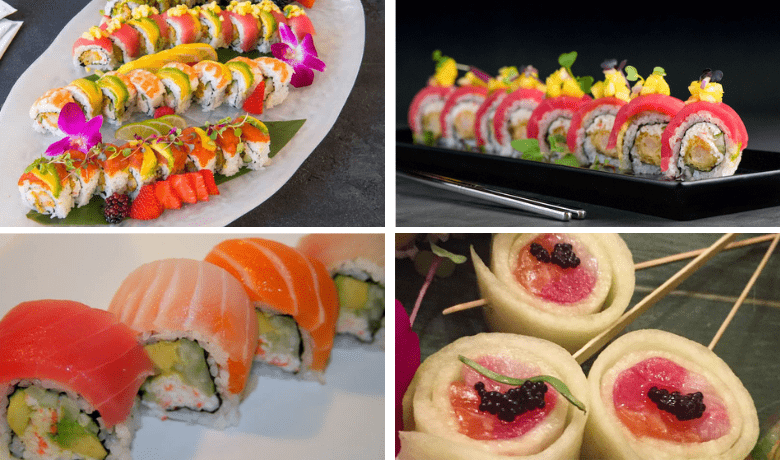 A screenshot of various sushi rolls from Chin Chin Cafe and Sushi Bar in the New York New York Hotel and Casino Las Vegas.