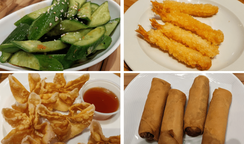 A screenshot of various appetizers from Hong Kong Cafe in Palazzo Hotel and Casino Las Vegas.