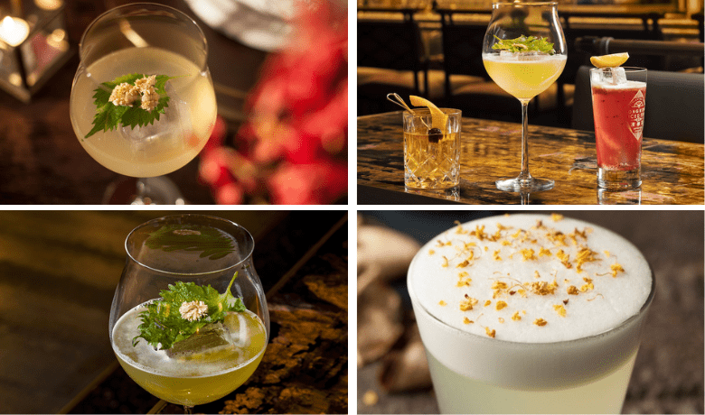 A screenshot of various cocktails from Mott 32 Restaurant in the Venetian Hotel and Casino Las Vegas.