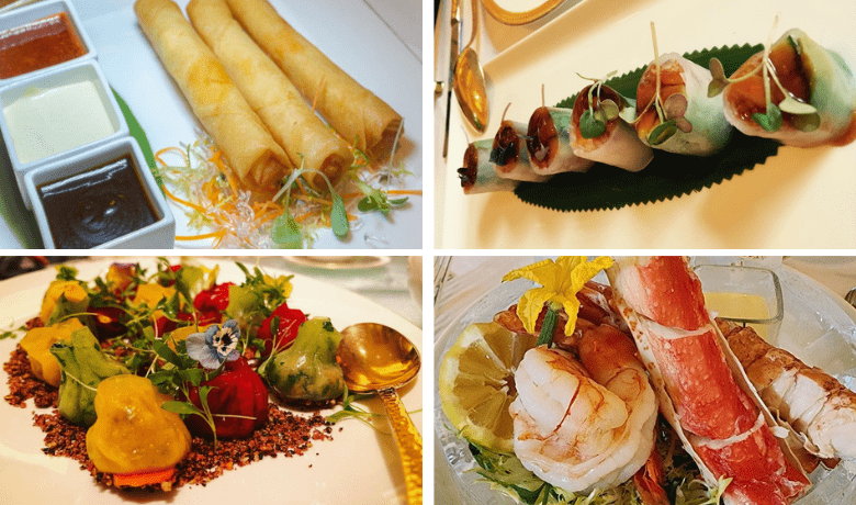 A screenshot of various appetizers from Wing Lei Restaurant in the Wynn Hotel and Casino Las Vegas.
