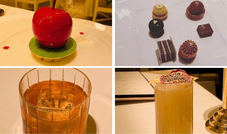 A screenshot of desserts and cocktails from Wing Lei Restaurant in the Wynn Hotel and Casino Las Vegas.