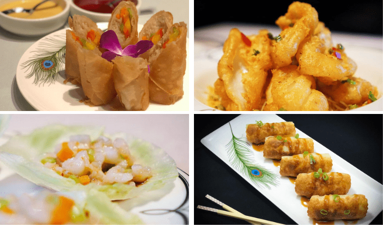 A screenshot of various appetizer dishes from Blossom Restaurant in the Aria Hotel and Casino Las Vegas.