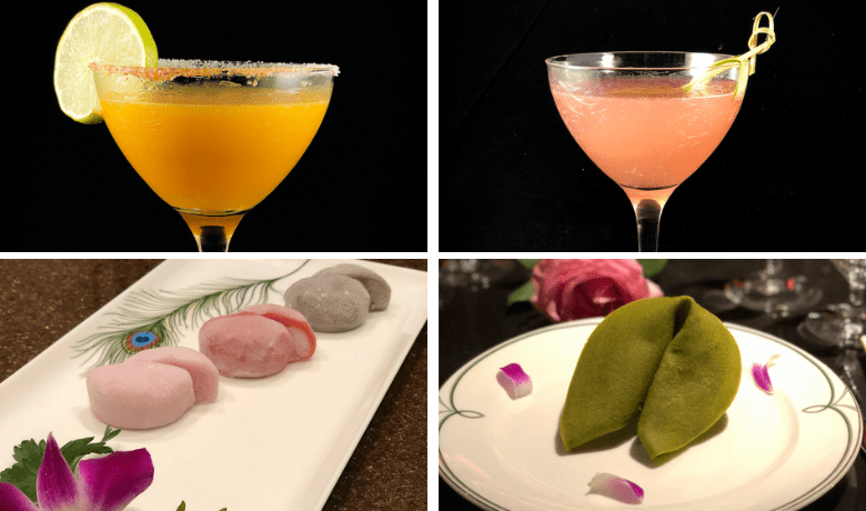 A screenshot of cocktails and desserts from Blossom Restaurant in the Aria Hotel and Casino Las Vegas.