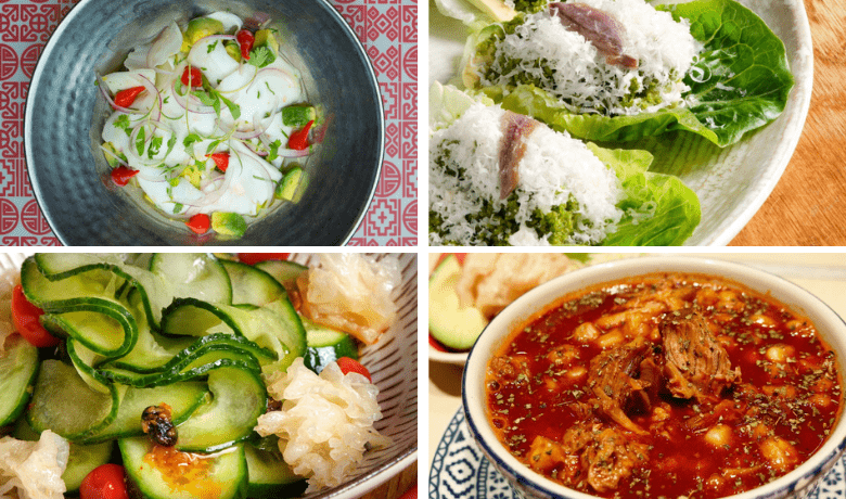 A screenshot of various salads and soups from China Poblano Restaurant in the Cosmopolitan Hotel and Casino Las Vegas.