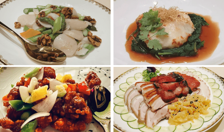 A screenshot of various seafood entrees from Genting Palace Restaurant in Resorts World Hotel and Casino Las Vegas.