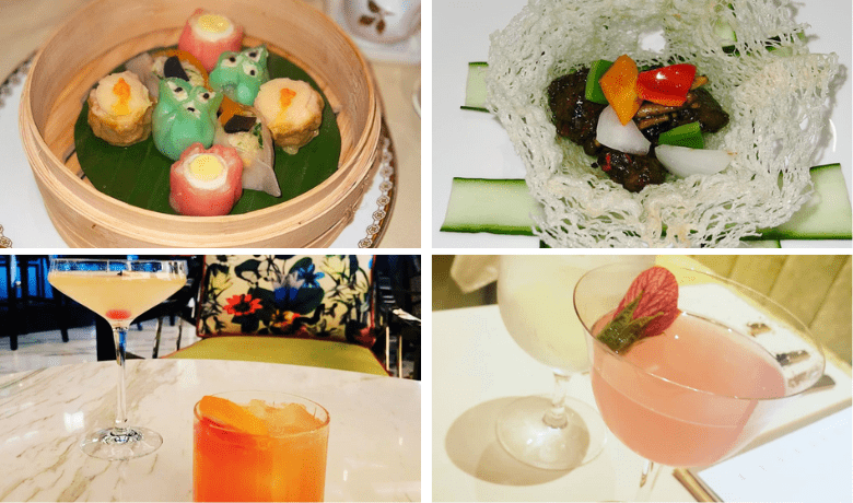 A screenshot of items from the tasting menu and cocktails from Genting Palace Restaurant in Resorts World Hotel and Casino Las Vegas.