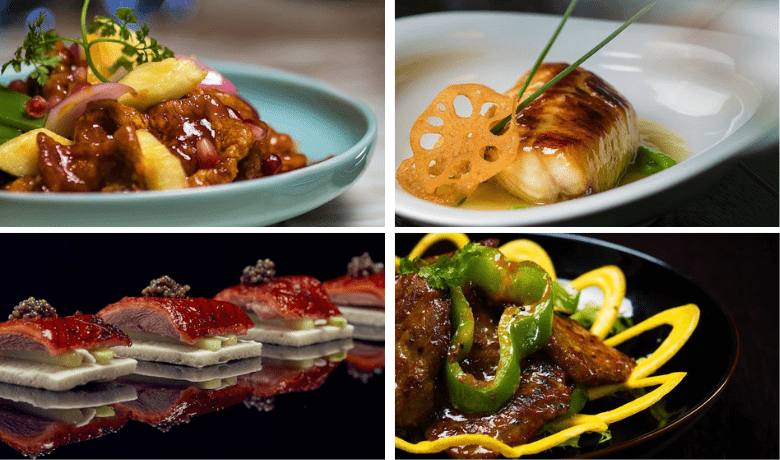 A screenshot of various meat and seafood entrees from Hakkasan Restaurant in the MGM Grand Hotel and Casino Las Vegas.