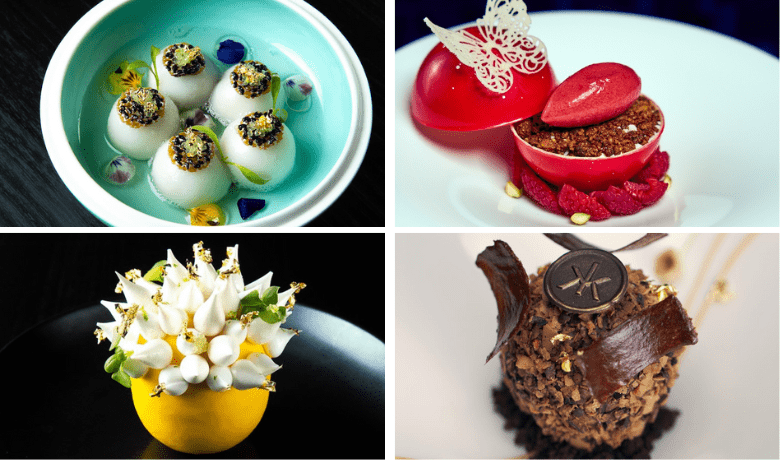 A screenshot of various desserts from Hakkasan Restaurant in the MGM Grand Hotel and Casino Las Vegas.